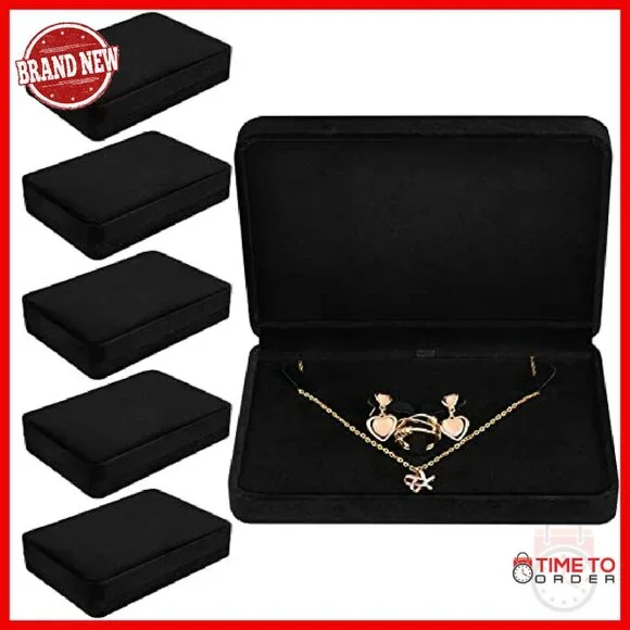 6-Piece Jewelry Gift Box Set - Flannelette Travel Case for Necklace Ring Earring